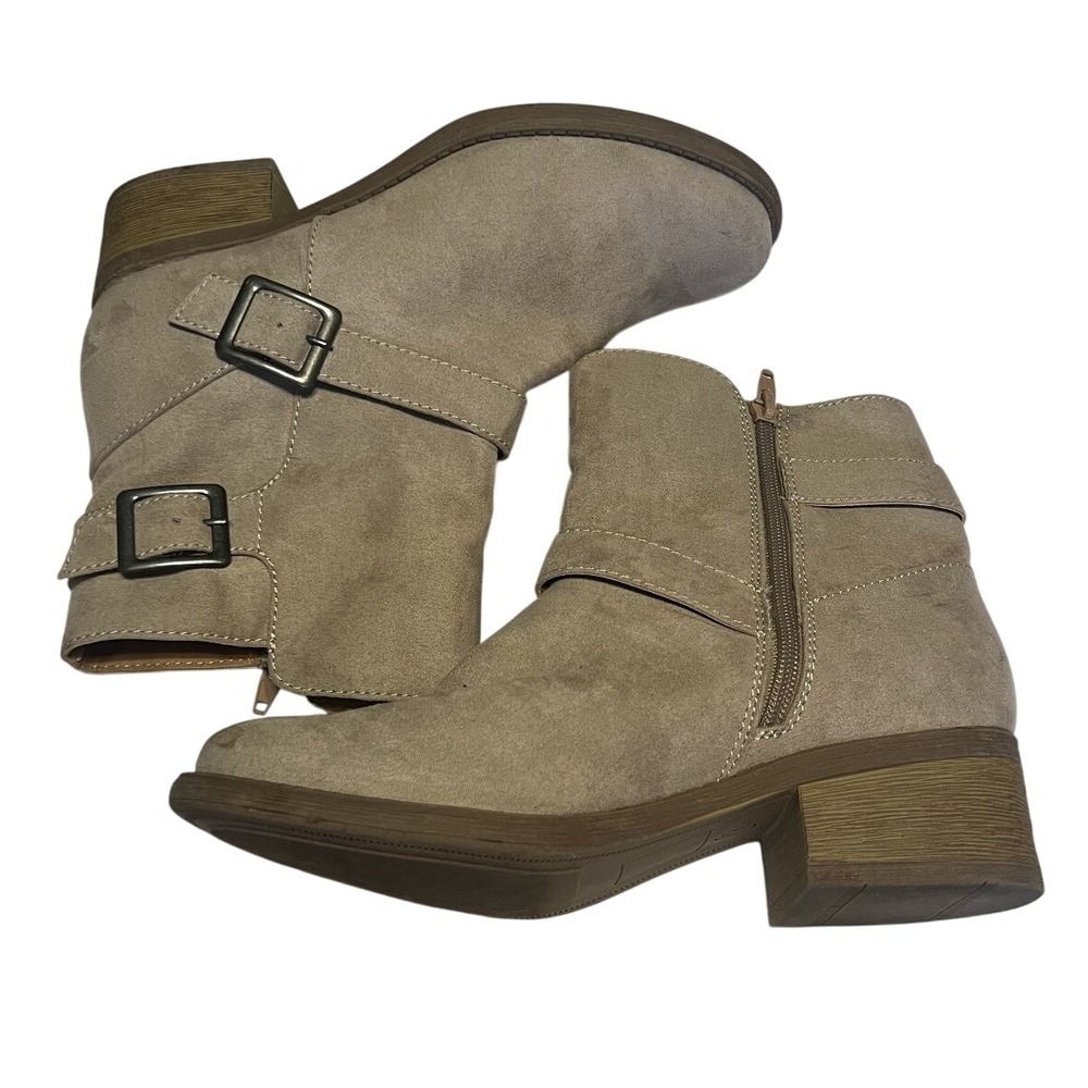 Dolce Vita Women's Taupe Suede Ankle Boots Size‎ 7.5 Zipper Buckle